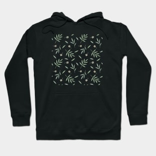 Watercolor print with leaves and flowers Hoodie